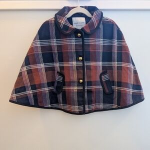 Plaid Kids Cape Coat